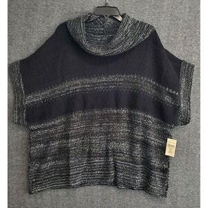 Coldwater Creek Shirt Womens Size 2XL Striped Cowl Neck Sweater Black White NWT